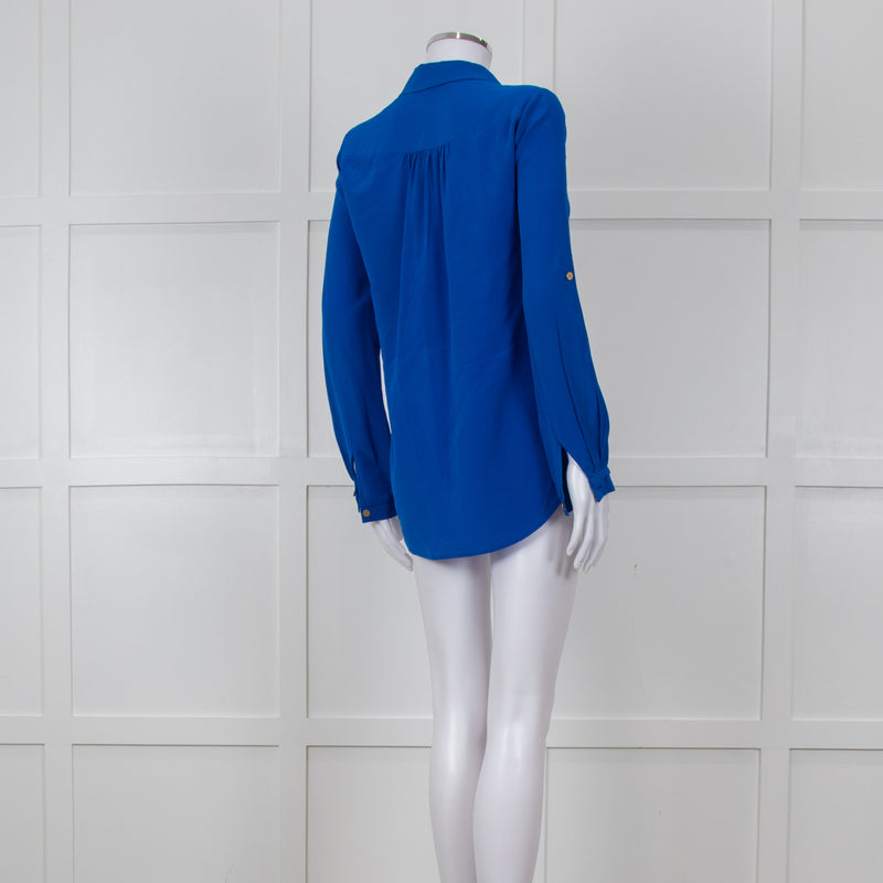 Diane Von Furstenberg Electric Blue Silk Shirt