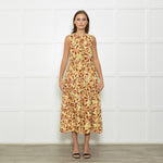 Ulla Johnson Yellow Floral Sleeveless Cotton Maxi Dress