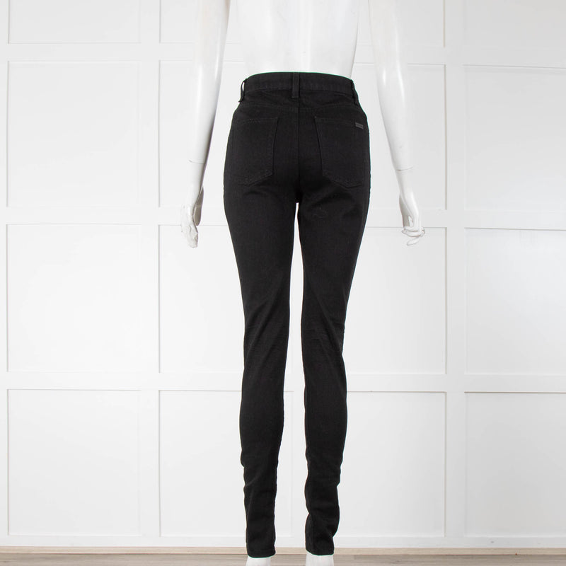 Saint Laurent High Rise Skinny Black Jeans