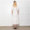 Me + Em White Linen Broderie Collared Dress