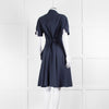 Burberry Navy Blue Cotton Midi Shirt Dress