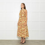 Ulla Johnson Yellow Floral Sleeveless Cotton Maxi Dress