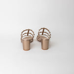Valentino Bronze Rockstud Block Heel Sandals