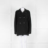 Jil Sander Black Wool Pea Coat with Quilted Lining
