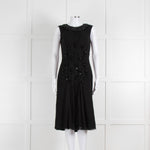 Prada Black Silk Chiffon Beaded Sleeveless Dress
