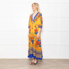 Farm Rio Yellow and Blue Floral Yard Lenzing Maxi Dress