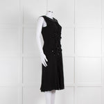 Prada Black Silk Chiffon Beaded Sleeveless Dress