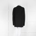 Jil Sander Black Wool Pea Coat with Quilted Lining