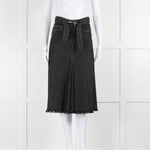 Zimmermann Grey Midi Skirt with Belted Waist