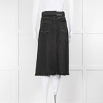 Zimmermann Grey Midi Skirt with Belted Waist