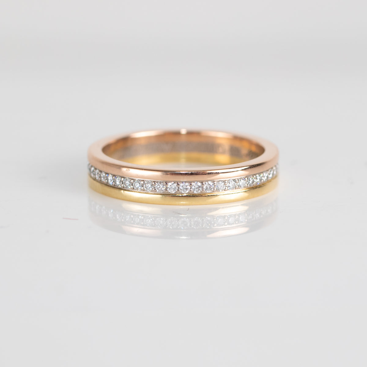 Cartier Vendome Louis Cartier Wedding Ring 18ct Yellow, Rose and White Gold