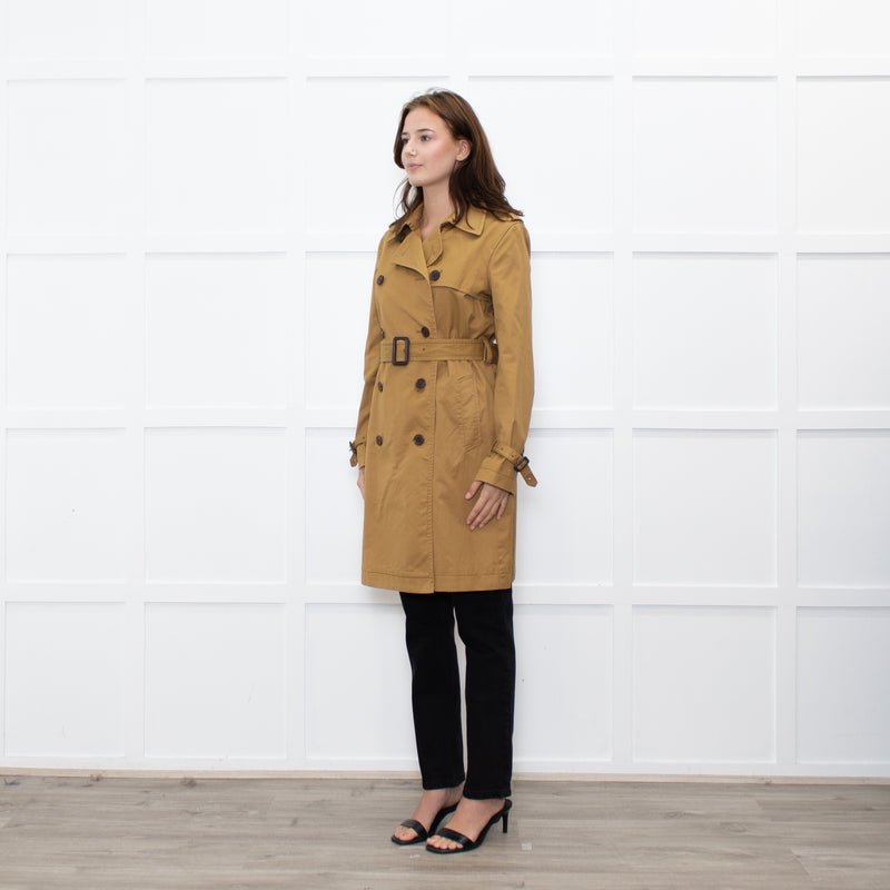 J.CREW Mustard Cotton Trench Coat