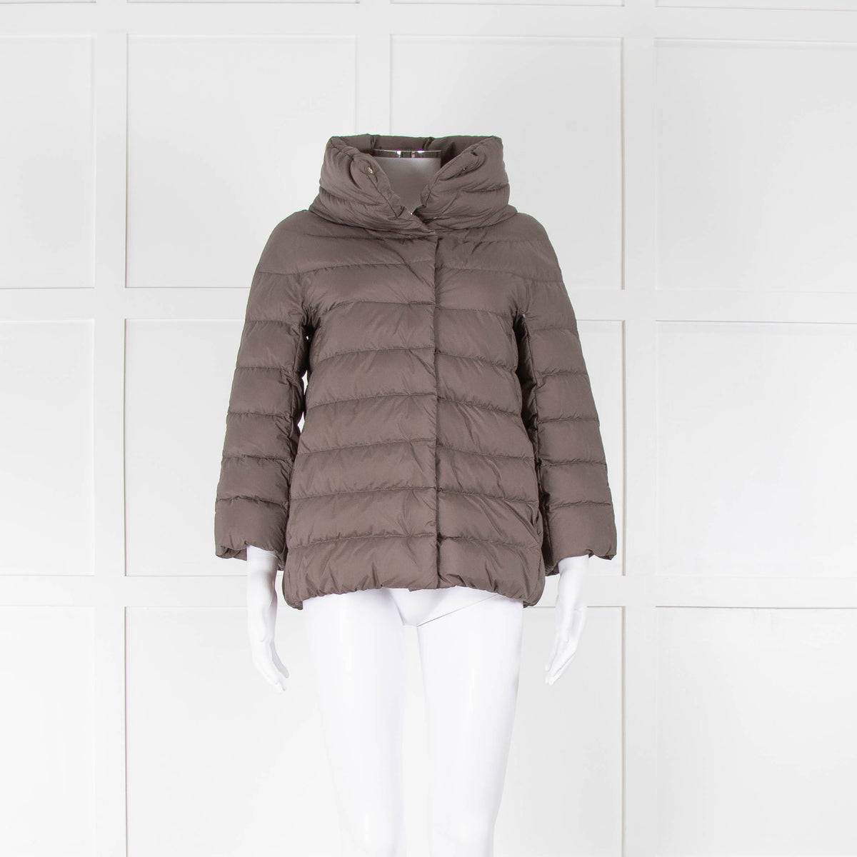 Herno Taupe Short Puffer Jacket