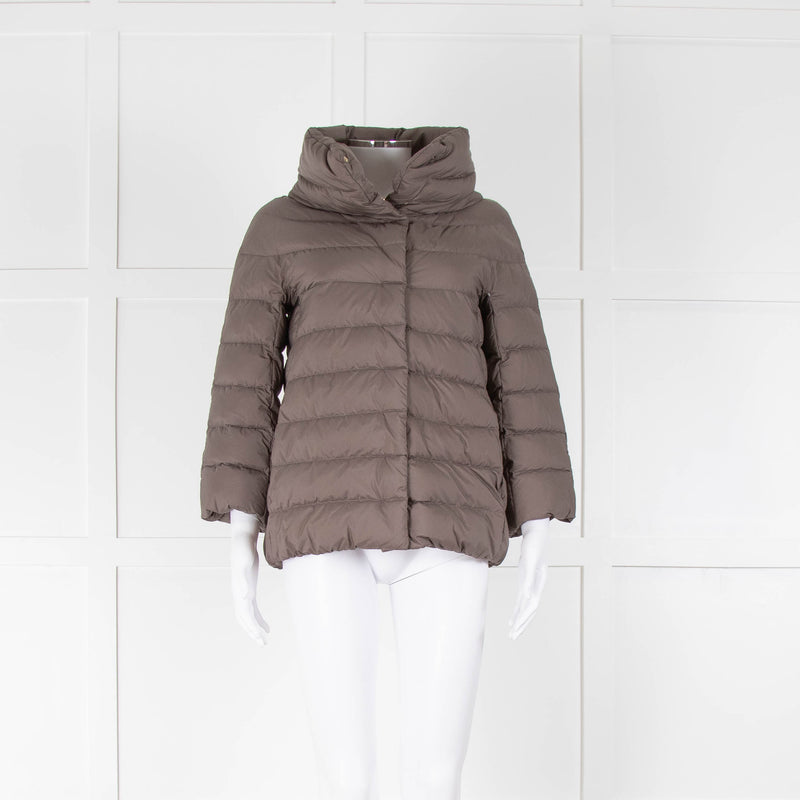 Herno Taupe Short Puffer Jacket