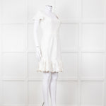 Red Valentino White Lace Trim Cotton Zip Back Dress