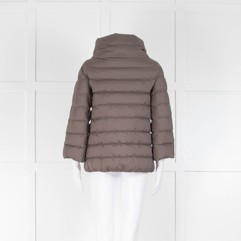Herno Taupe Short Puffer Jacket