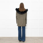 Velvet By Graham & Spencer Khaki Faux Fur Short Coat