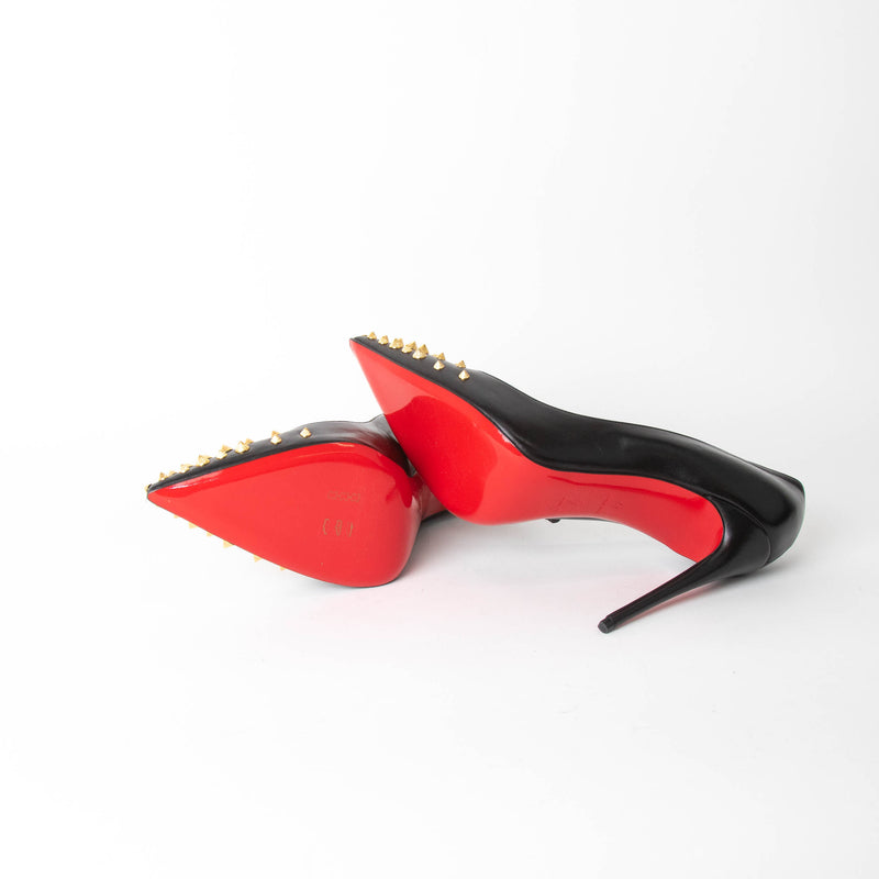 Christian Louboutin Black Leather So Kate with Studded Toe