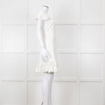 Red Valentino White Lace Trim Cotton Zip Back Dress