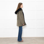 Velvet By Graham & Spencer Khaki Faux Fur Short Coat