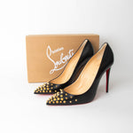 Christian Louboutin Black Leather So Kate with Studded Toe