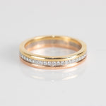 Cartier Vendome Louis Cartier Wedding Ring 18ct Yellow, Rose and White Gold