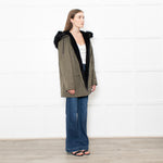 Velvet By Graham & Spencer Khaki Faux Fur Short Coat