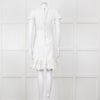 Red Valentino White Lace Trim Cotton Zip Back Dress