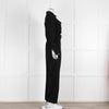 Sezane Black Crepe Long Sleeve Jumpsuit
