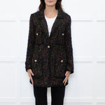 Luisa Spagnoli Black Multi Colour Tweed Blazer Jacket