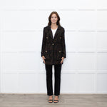 Luisa Spagnoli Black Multi Colour Tweed Blazer Jacket