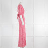 Rixo Pink/ White Flowers Open Back Maxi Dress