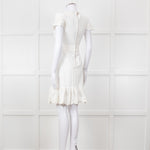 Red Valentino White Lace Trim Cotton Zip Back Dress