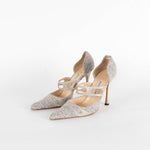 Manolo Blahnik Grey Fabric High Heel Shoes