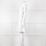 Red Valentino White Lace Trim Cotton Zip Back Dress