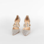 Manolo Blahnik Grey Fabric High Heel Shoes