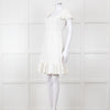 Red Valentino White Lace Trim Cotton Zip Back Dress