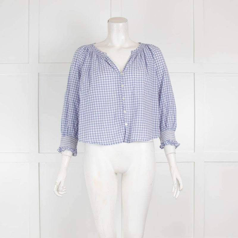Rails Blue and White Gingham Blouse