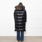 Cedrico Black Long Puffa Coat With Detachable Hood