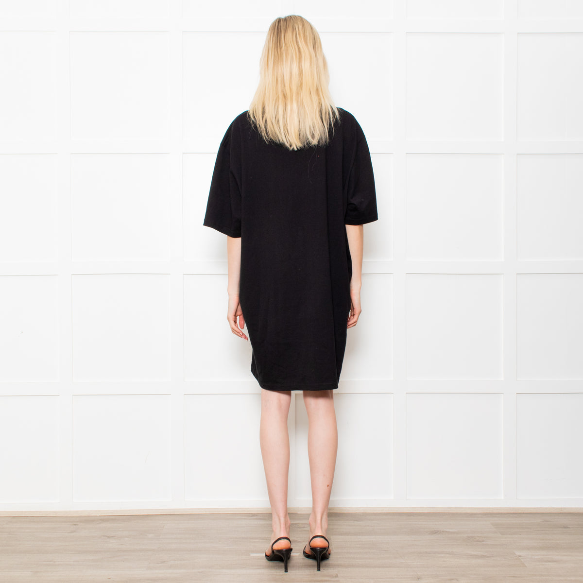 McQueen Black T Shirt Dress With Two Hand Print