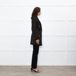 Luisa Spagnoli Black Multi Colour Tweed Blazer Jacket