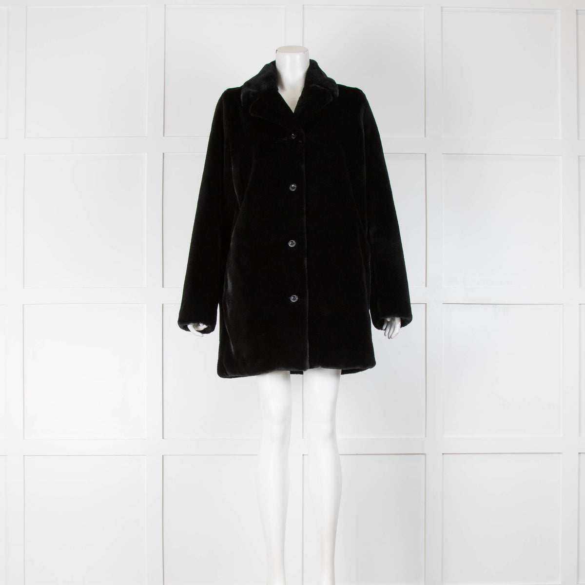 J Brand Black Faux Fur Coat