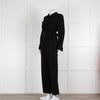 Sezane Black Crepe Long Sleeve Jumpsuit