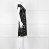 Altuzarra Black Green  Yellow Floral Short Sleeve Dress