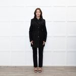 Sarah Pacini Black Cotton Blend Trench Coat