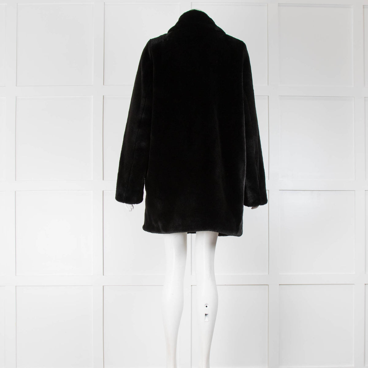 J Brand Black Faux Fur Coat