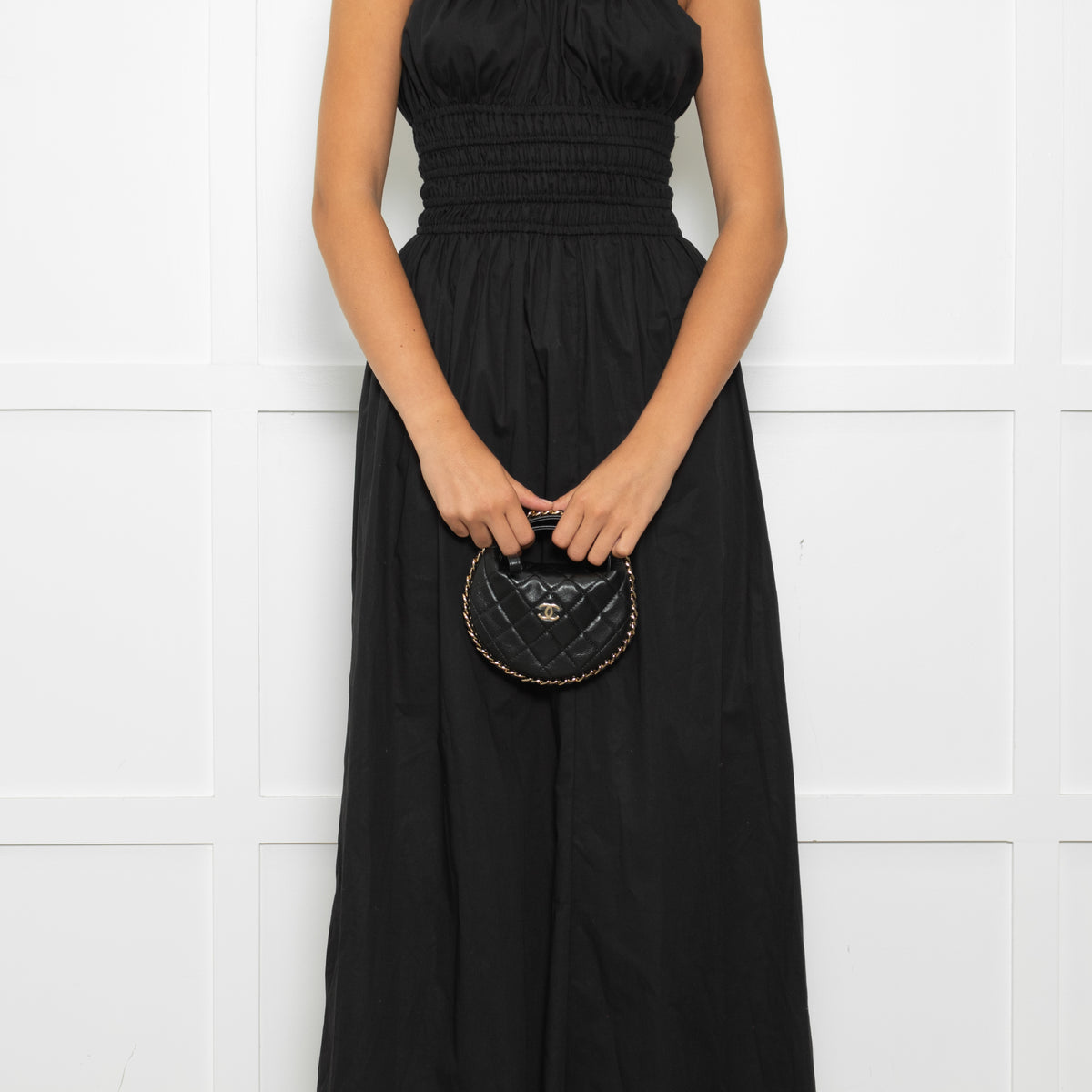 Chanel Black Quilted Mini Hoop Bag