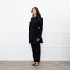 Sarah Pacini Black Cotton Blend Trench Coat