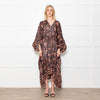 Isabel Marant Amira Black And Brown Pattern Cotton And Silk Blend Midi Dress