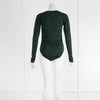 Ganni Green/Black Floral Bodysuit